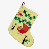 Retro Atomära-Katzen u. Stuhl MCM-Strumpf Großer Weihnachtsstrumpf (Vorderansicht (hängend))