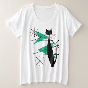 Retro Atomära-Mitte des Jahrhunderts moderne cool Große Größe T-Shirt