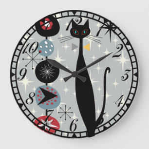 Retro Atomära-Mitte des Jahrhunderts moderne cool Große Wanduhr