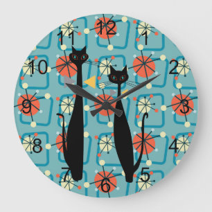 Retro Atomära-Mitte des Jahrhunderts moderne cool Große Wanduhr