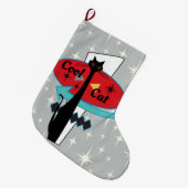 Retro Atomära-Mitte des Jahrhunderts moderne coole Großer Weihnachtsstrumpf (Vorderansicht (hängend))