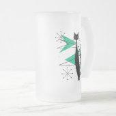 Retro Atomära-Mitte des Jahrhunderts moderne coole Mattglas Bierglas (VorderseiteRechts)