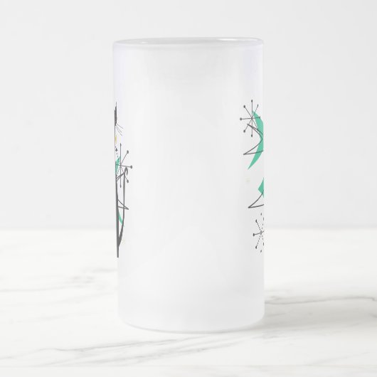 Retro Atomära-Mitte des Jahrhunderts moderne coole Mattglas Bierglas (Mittel)