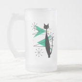 Retro Atomära-Mitte des Jahrhunderts moderne coole Mattglas Bierglas (Links)