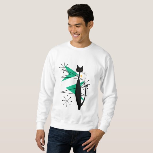 Retro Atomära-Mitte des Jahrhunderts moderne coole Sweatshirt (Vorne ganz)