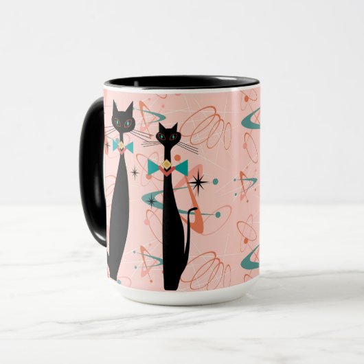 Retro Atomära-Mitte des Jahrhunderts moderne coole Tasse (Vorderseite Links)