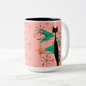 Retro Atomära-Mitte des Jahrhunderts moderne coole Zweifarbige Tasse (VorderseiteRechts)