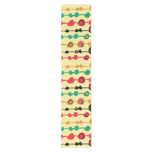 Retro Atomära-Mitte des Jahrhunderts Oogie Kurzer Tischläufer (Vorderseite)