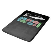 Retro Atomära-Mitte- des Jahrhundertsmoderne coole Badematte (Schrägansicht)