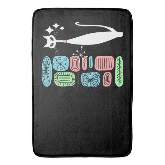 Retro Atomära-Mitte- des Jahrhundertsmoderne coole Badematte (Vorderseite Vertikal)