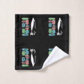 Retro Atomära-Mitte- des Jahrhundertsmoderne coole Badhandtuch Set (Waschlappen)