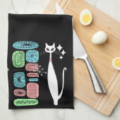 Retro Atomära-Mitte- des Jahrhundertsmoderne coole Geschirrtuch (Viertel Falte)