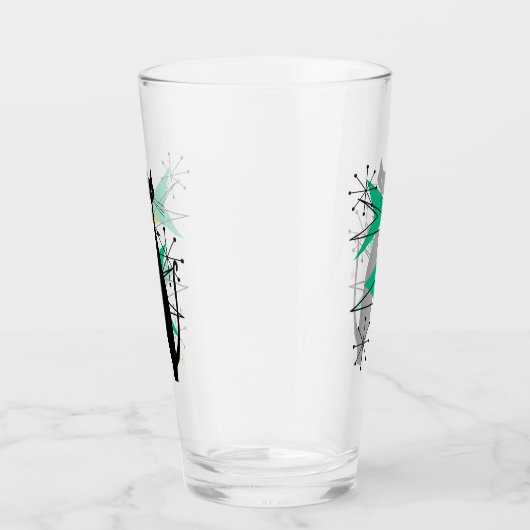 Retro Atomära-Mitte- des Jahrhundertsmoderne coole Glas (Rechts)