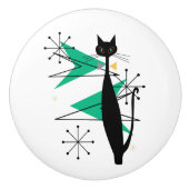 Retro Atomära-Mitte- des Jahrhundertsmoderne coole Keramikknauf (Vorderseite)