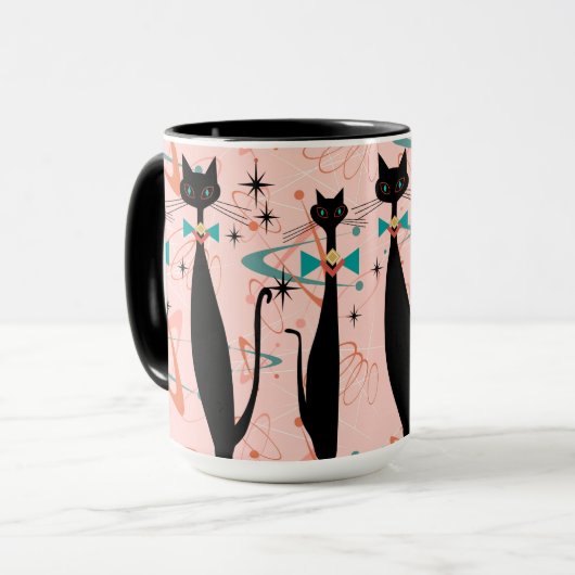 Retro Atomära-Mitte- des Jahrhundertsmoderne coole Tasse (Vorderseite Links)