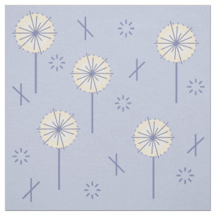 Retro Atomare Blume blau gelb Stoff