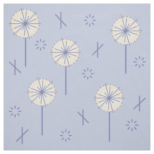 Retro Atomare Blume blau gelb Stoff (Muster)
