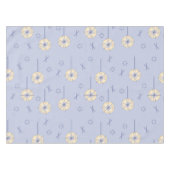 Retro Atomare Blume blau gelb Tischdecke (Vorderseite (Horizontal))