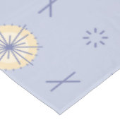 Retro Atomare Blume blau gelb Tischdecke (Schrägansicht)