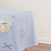 Retro Atomare Blume blau gelb Tischdecke (Beispiel)