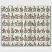 Retro Atomare Weihnachtsrosa Hirschbaume Geschenkpapier (Flach)