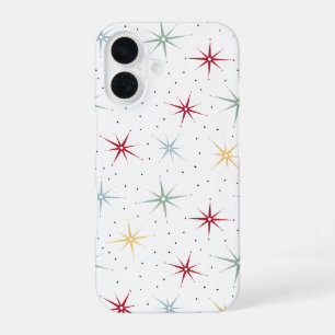 Retro-Atomarer Sternenexplosions-Midcentury-Muster iPhone 16 Hülle