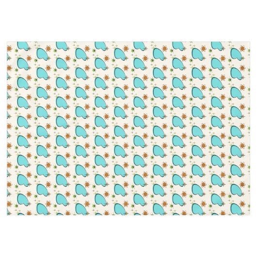 Retro Atomboomerang und Sternexplosionen Tablette Tischdecke (Vorderseite (Horizontal))