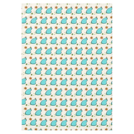 Retro Atomboomerang und Sternexplosionen Tablette Tischdecke (Vorderseite)