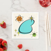 Retro Atombumerang und Sternexplosionen Papier Nap Serviette (Beispiel)