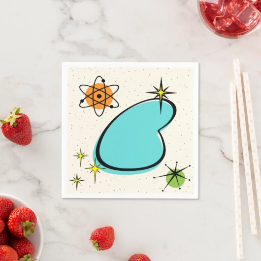 Retro Atombumerang und Sternexplosionen Papier Nap Serviette (Beispiel)