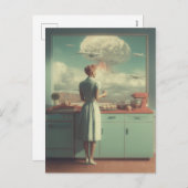 Retro-Atombüro-Surreal-Kunst Feiertagspostkarte (Vorne/Hinten)