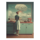 Retro-Atombüro-Surreal-Kunst Poster (Vorderseite)