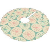 Retro Atomdots Mitteljahrhundert Moderner 50er Ros Polyester Weihnachtsbaumdecke (Schrägansicht)