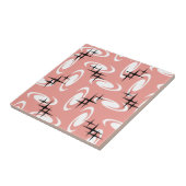 Retro Atome Age Wirbel Sterne Pattern Lachs Rosa Fliese (Seite)