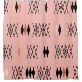 Retro Atomera Diamonds Muster rosa Duschvorhang (Vorderseite)