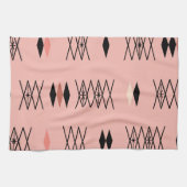 Retro Atomera Diamonds Muster rosa Geschirrtuch (Horizontal)