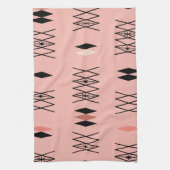Retro Atomera Diamonds Muster rosa Geschirrtuch (Vertikal)