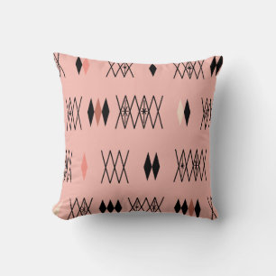 Retro Atomera Diamonds Muster rosa Kissen