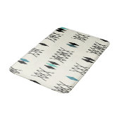 Retro Atomera Diamonds Muster Türkis Badematte (Schrägansicht)