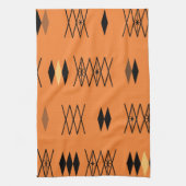 Retro Atomera Diamonds Pattern Orange Geschirrtuch (Vertikal)