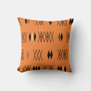 Retro Atomera Diamonds Pattern Orange Kissen