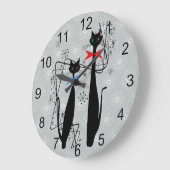 Retro Atomera Mitte Jahrhundert Moderne Coole Katz Große Wanduhr (Winkel)