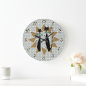 Retro Atomera Mitte Jahrhundert Moderne Coole Katz Große Wanduhr (Zuhause)