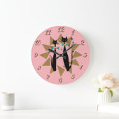 Retro Atomera Mitte Jahrhundert Moderne Coole Katz Große Wanduhr (Zuhause)