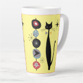 Retro Atomera Mitte Jahrhundert Moderne Coole Katz Milchtasse (Rechte Ecke)