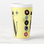 Retro Atomera Mitte Jahrhundert Moderne Coole Katz Milchtasse (Vorderseite)