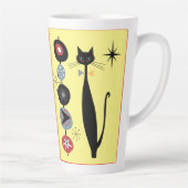 Retro Atomera Mitte Jahrhundert Moderne Coole Katz Milchtasse (Rechts)