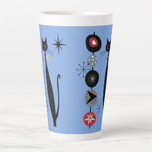 Retro Atomera Mitte Jahrhundert Moderne Coole Katz Milchtasse