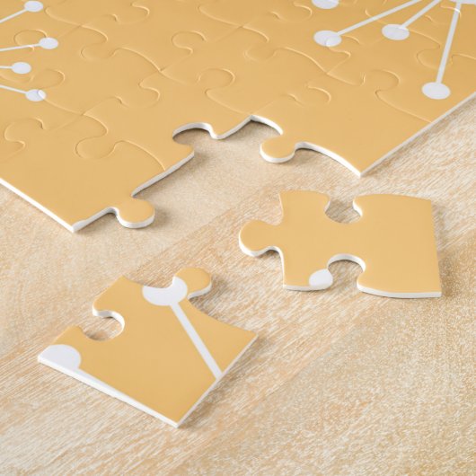 Retro Atomera Mitte Jahrhundert Moderne Coole Katz Puzzle (Seite)