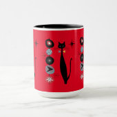 Retro Atomera Mitte Jahrhundert Moderne Coole Katz Tasse (Zentrum)